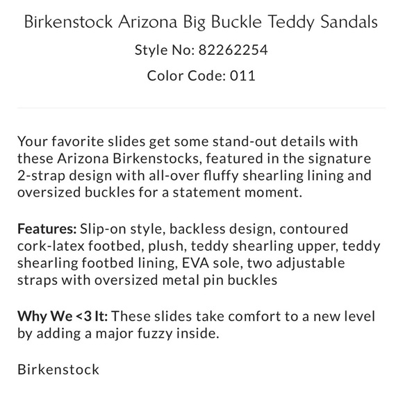 Free People x Birkenstock Arizona Big Buckle Teddy Sandals Size 10 NIB - Picture 4 of 16